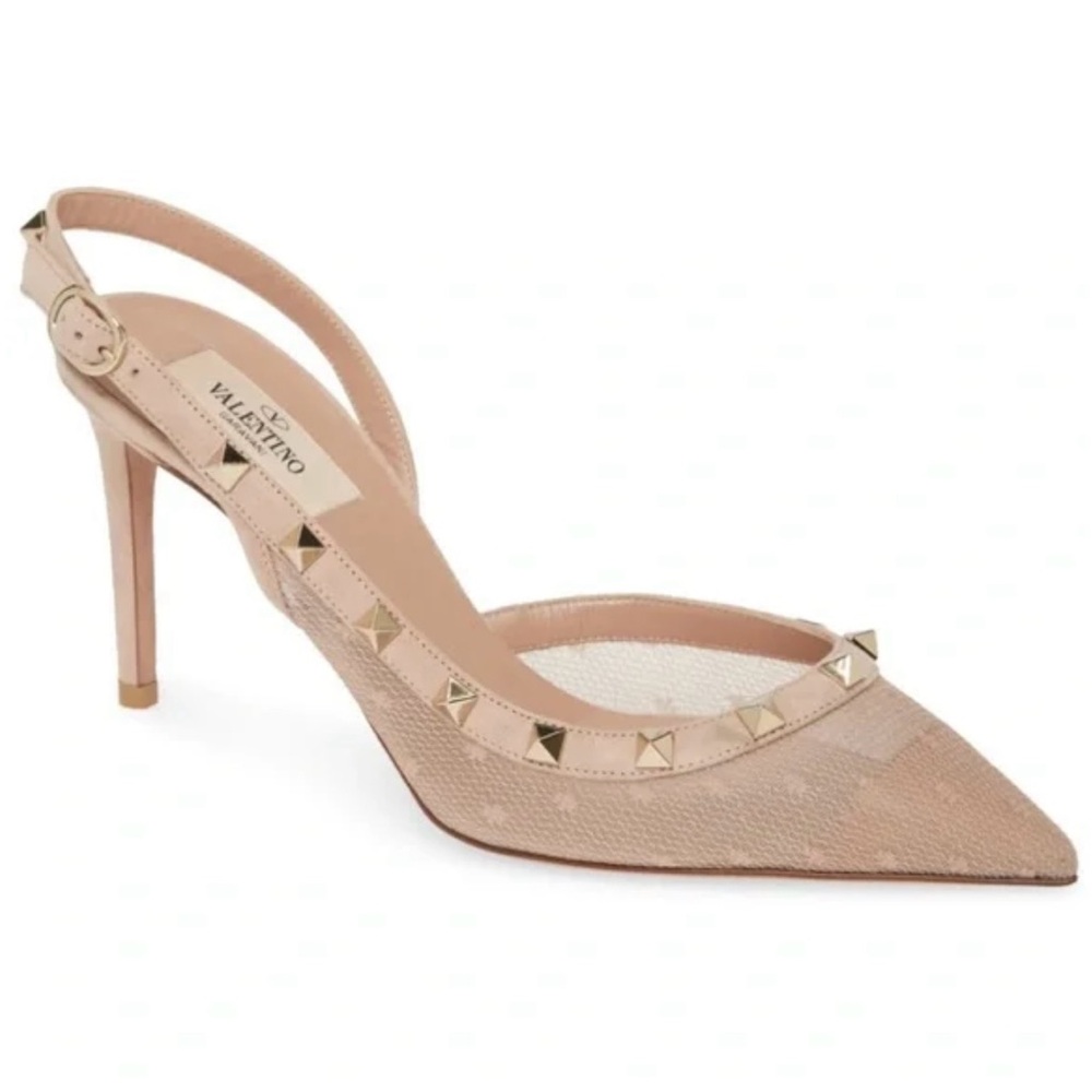 Valentino Women's Beige Studded Heels